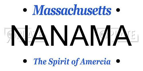 NANAMA Massachusetts License Plate