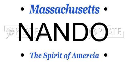 NANDO Massachusetts License Plate