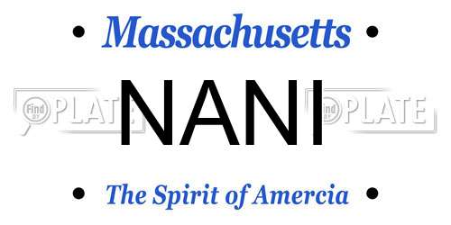 NANI Massachusetts License Plate