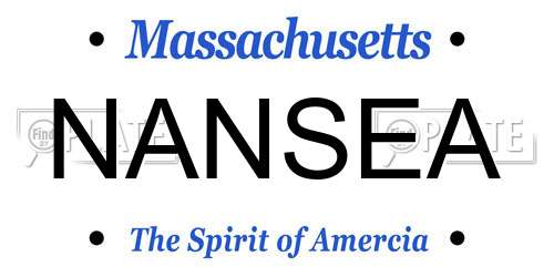 NANSEA Massachusetts License Plate