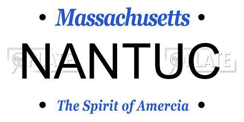 NANTUC Massachusetts License Plate