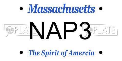 NAP3 Massachusetts License Plate