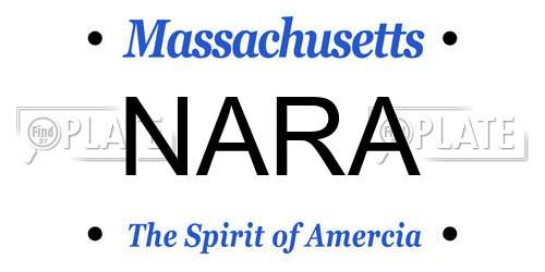 NARA Massachusetts License Plate