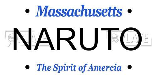 NARUTO Massachusetts License Plate