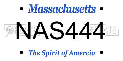 NAS444 Massachusetts License Plate