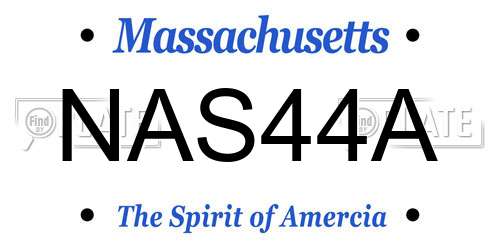 NAS44A Massachusetts License Plate