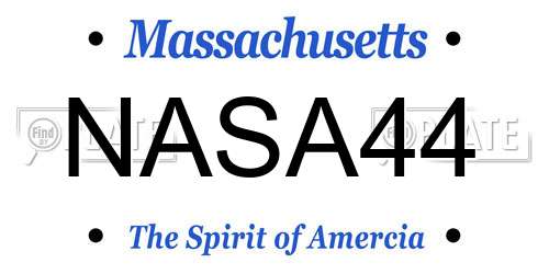 NASA44 Massachusetts License Plate