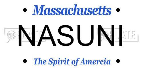 NASUNI Massachusetts License Plate