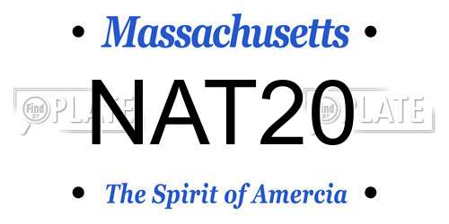 NAT20 Massachusetts License Plate