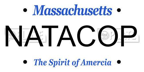 NATACOP Massachusetts License Plate