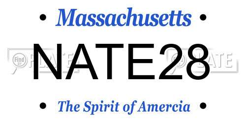 NATE28 Massachusetts License Plate
