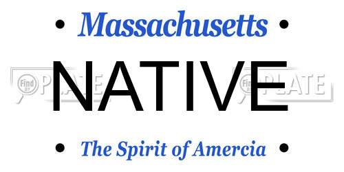 NATIVE Massachusetts License Plate