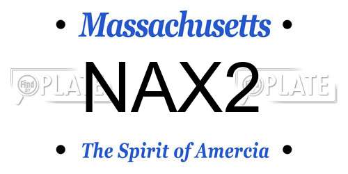 NAX2 Massachusetts License Plate