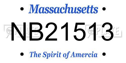 NB21513 Massachusetts License Plate