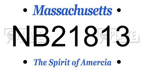 NB21813 Massachusetts License Plate