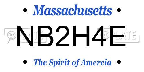 NB2H4E Massachusetts License Plate