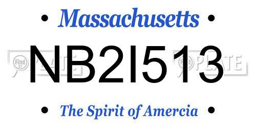 NB2I513 Massachusetts License Plate