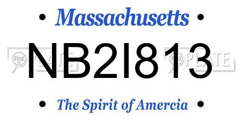 NB2I813 Massachusetts License Plate