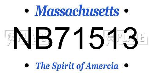 NB71513 Massachusetts License Plate