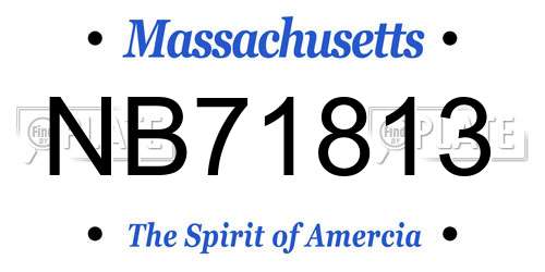 NB71813 Massachusetts License Plate