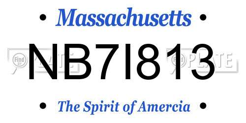 NB7I813 Massachusetts License Plate