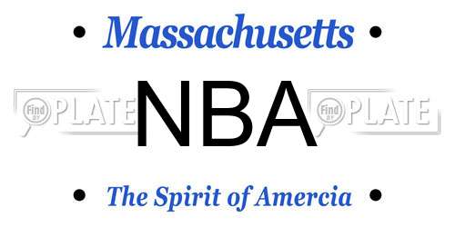NBA Massachusetts License Plate