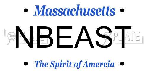 NBEAST Massachusetts License Plate
