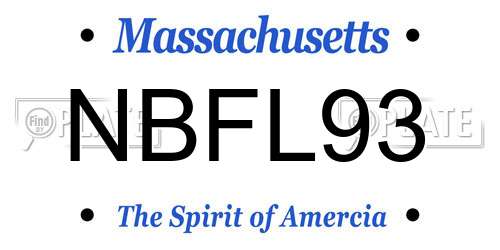 NBFL93 Massachusetts License Plate