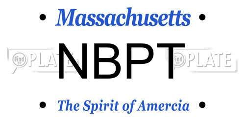 NBPT Massachusetts License Plate