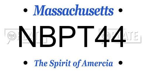 NBPT44 Massachusetts License Plate