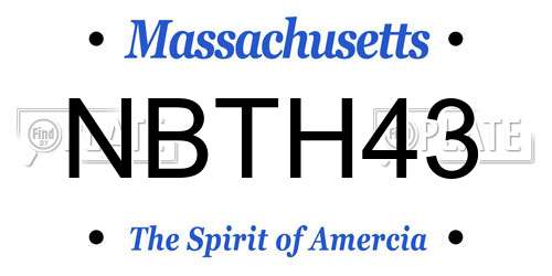 NBTH43 Massachusetts License Plate