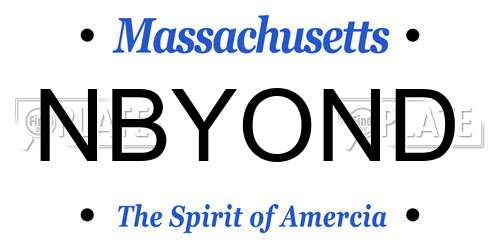 NBYOND Massachusetts License Plate