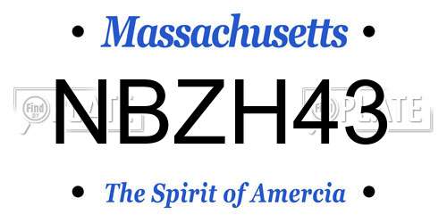 NBZH43 Massachusetts License Plate