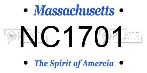 NC1701 Massachusetts License Plate