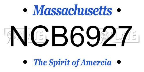 NCB6927 Massachusetts License Plate