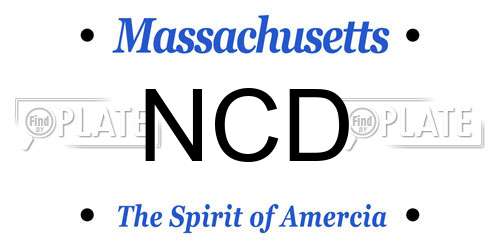 NCD Massachusetts License Plate