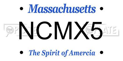 NCMX5 Massachusetts License Plate