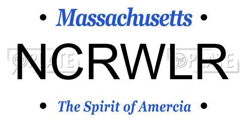 NCRWLR Massachusetts License Plate