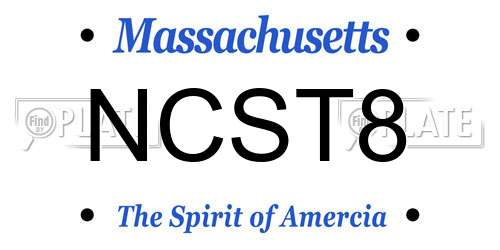 NCST8 Massachusetts License Plate