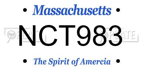 NCT983 Massachusetts License Plate
