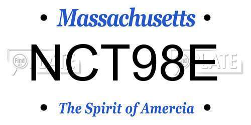 NCT98E Massachusetts License Plate