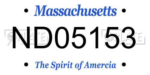 ND05153 Massachusetts License Plate