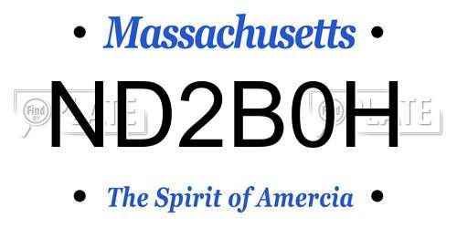 ND2B0H Massachusetts License Plate