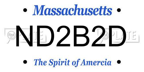 ND2B2D Massachusetts License Plate