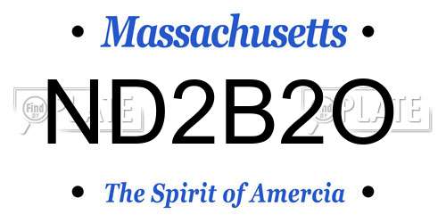 ND2B2O Massachusetts License Plate