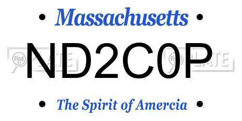 ND2C0P Massachusetts License Plate
