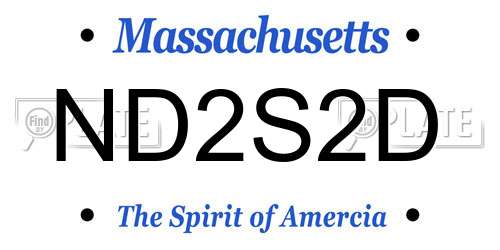 ND2S2D Massachusetts License Plate