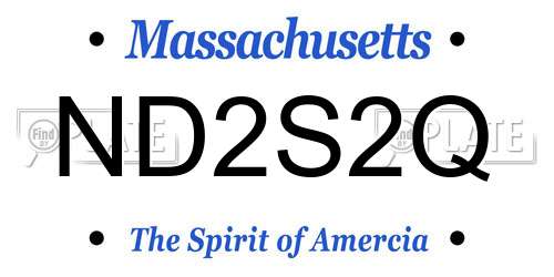 ND2S2Q Massachusetts License Plate