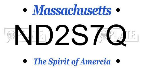 ND2S7Q Massachusetts License Plate