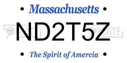 ND2T5Z Massachusetts License Plate